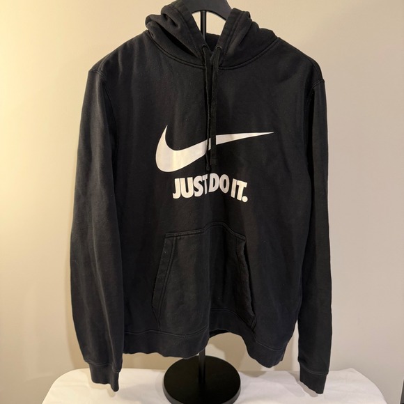 Nike Other - Nike Sportswear Just Do It Swoosh Pullover Hoodie Black Mens Medium